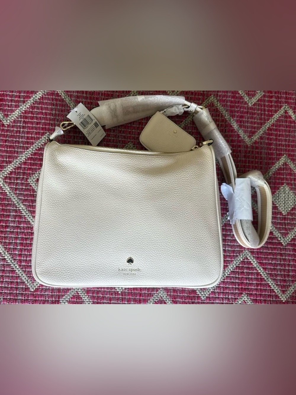 New with tags Kate Spade Emma Large Crossbody Bag in Parchment color